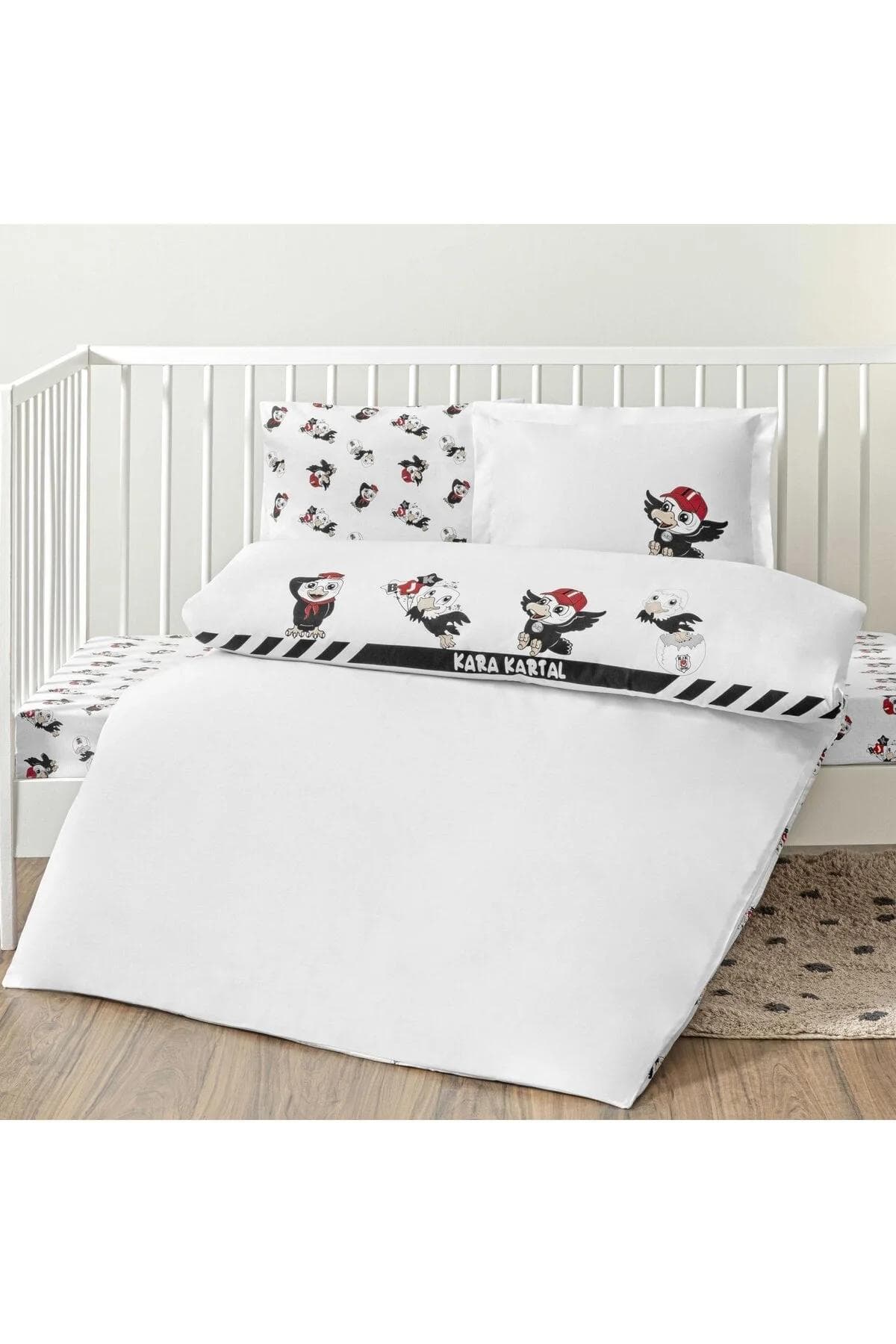 سرویس روتختی Taç مدل Beşiktaş Strip Baby پنبهای - چندرنگ