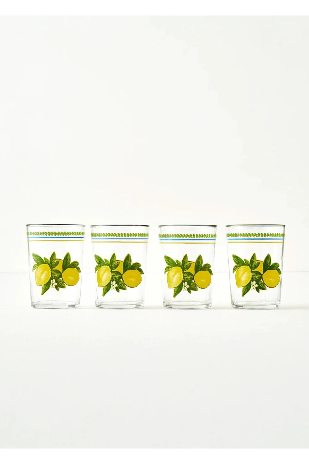 لیوان نوشیدنی ۴ تکه Bella Maison مدل Lemoncello چینی - زرد