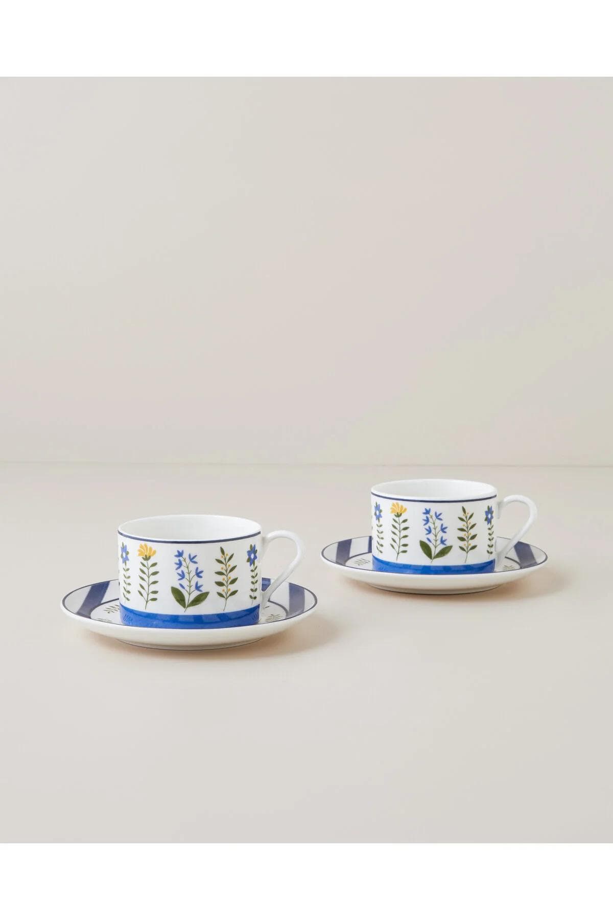 سرویس فنجان چای دو نفره English Home مدل Lora Flora پرسلن - چندرنگ