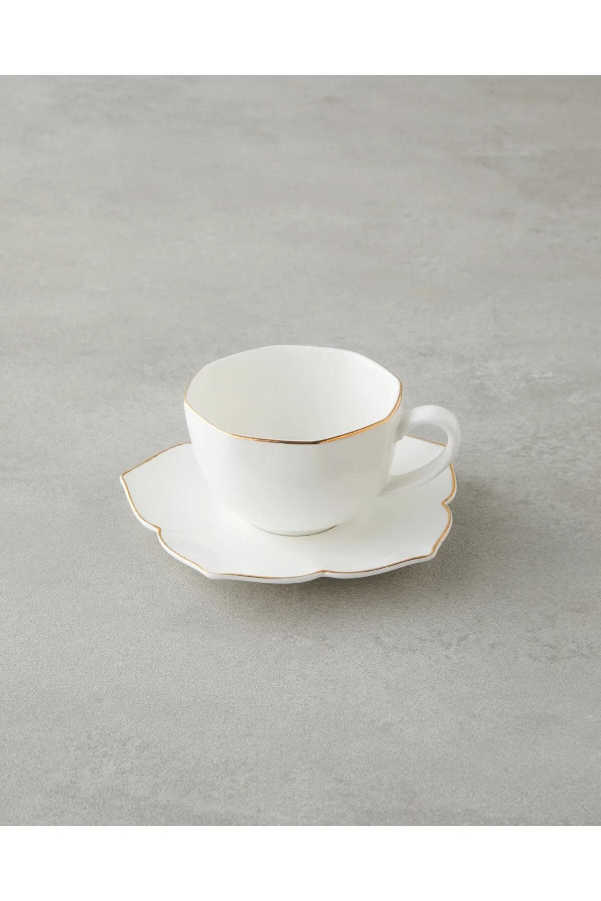 سرویس فنجان قهوه دو نفره English Home مدل Pure Poem Bone China - سفید-طلایی