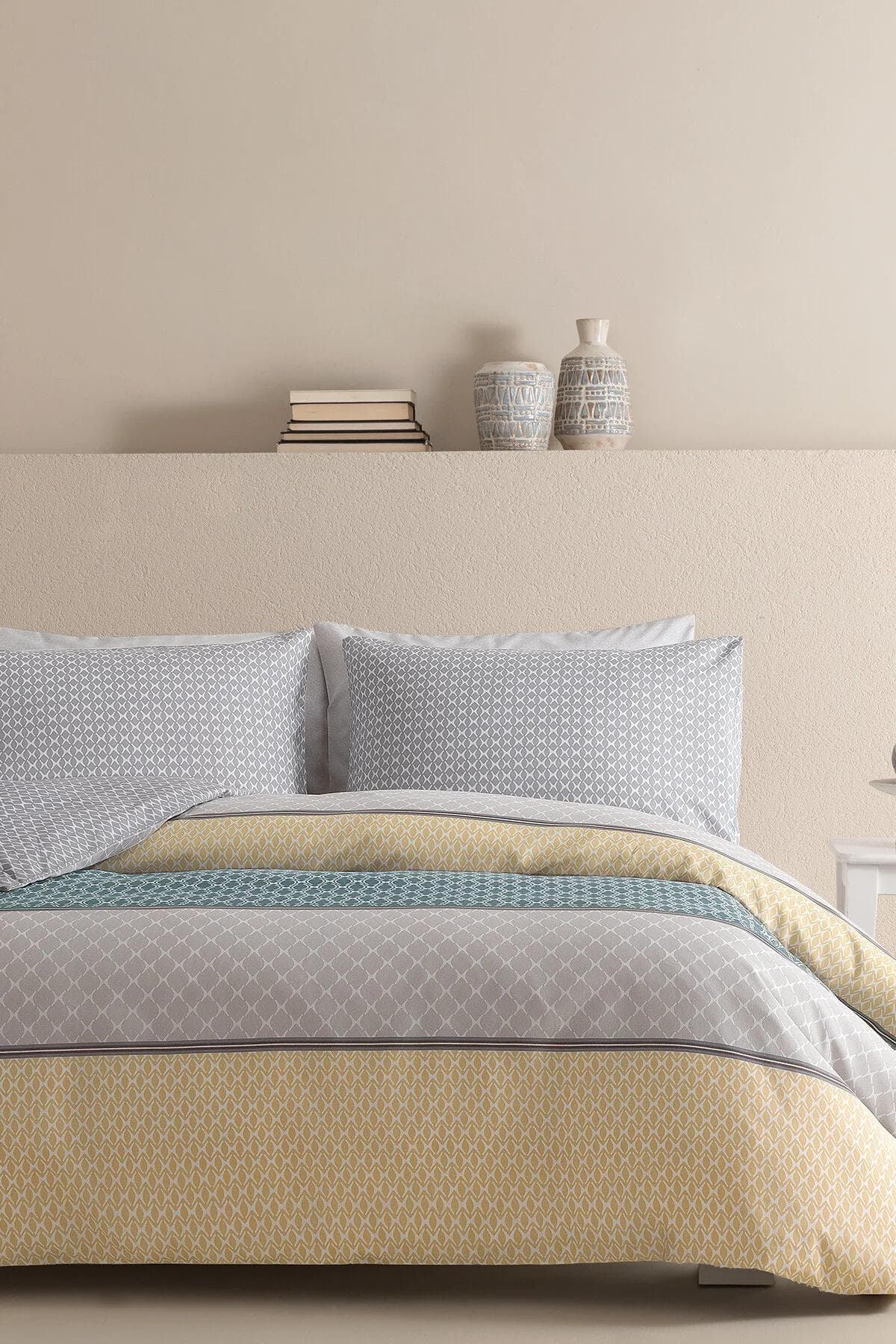 سرویس روتختی یک نفره Dormy Home مدل Hilaris پنبه و پلیاستر - طوسی