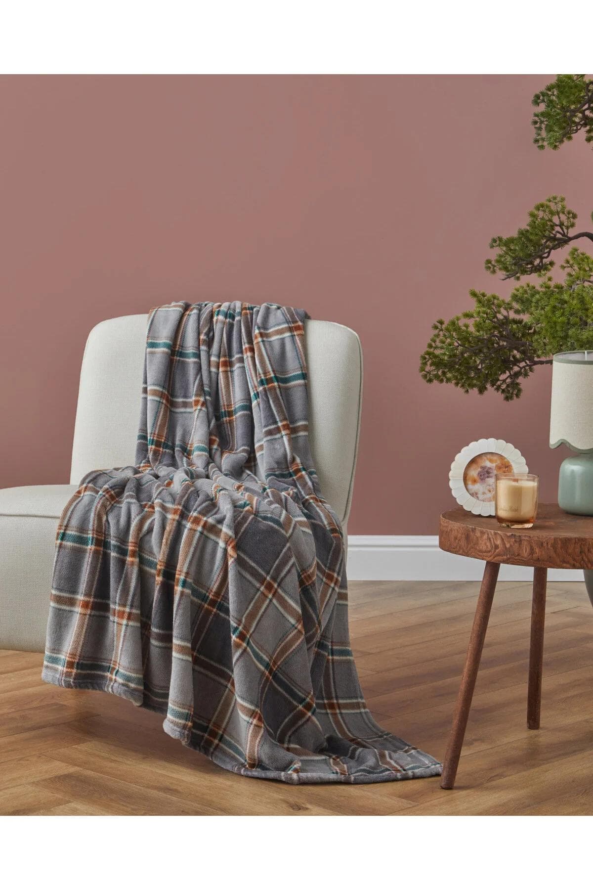 پتو English Home مدل Rena پلیاستر - خاکستری-سبز