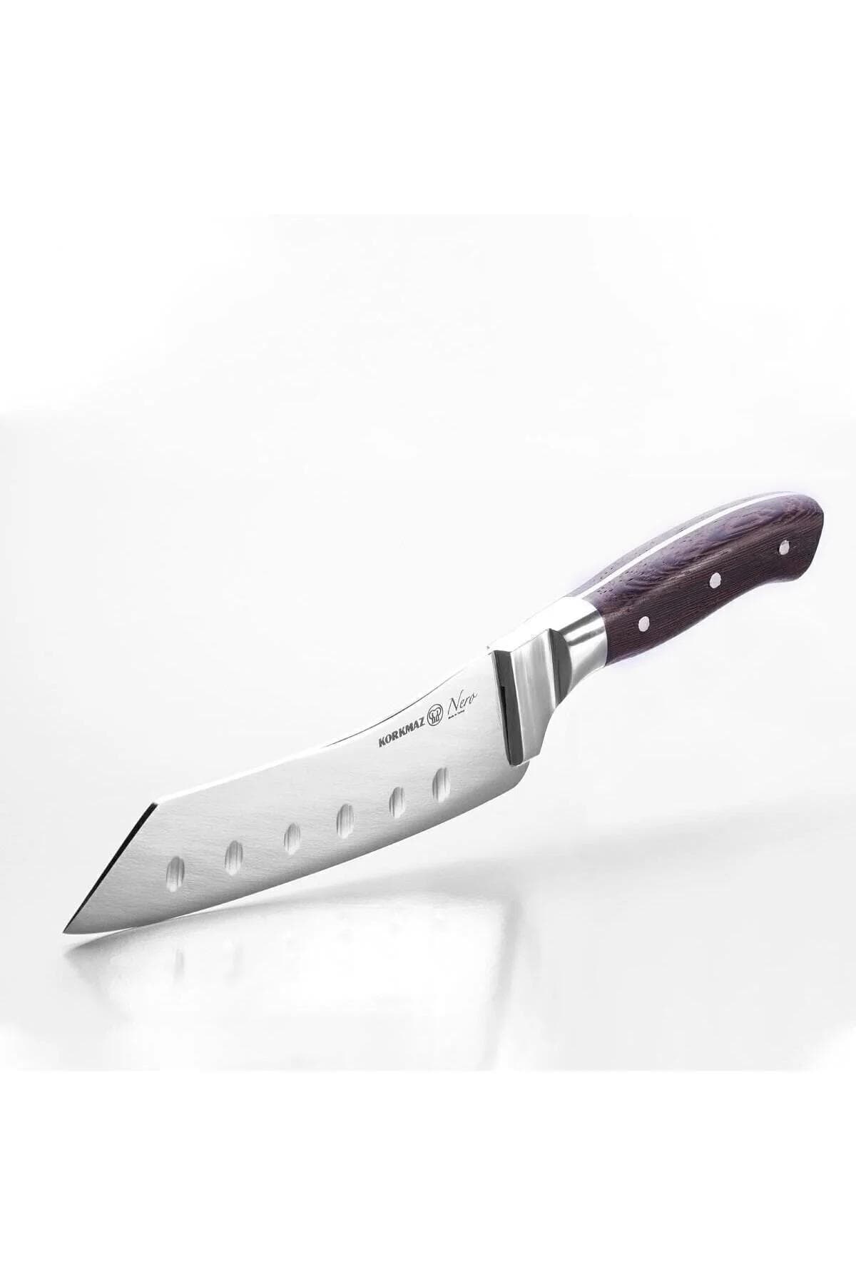 چاقوی سرآشپز KORKMAZ مدل Santoku فولادی - ۱۷,۵ سانتیمتر