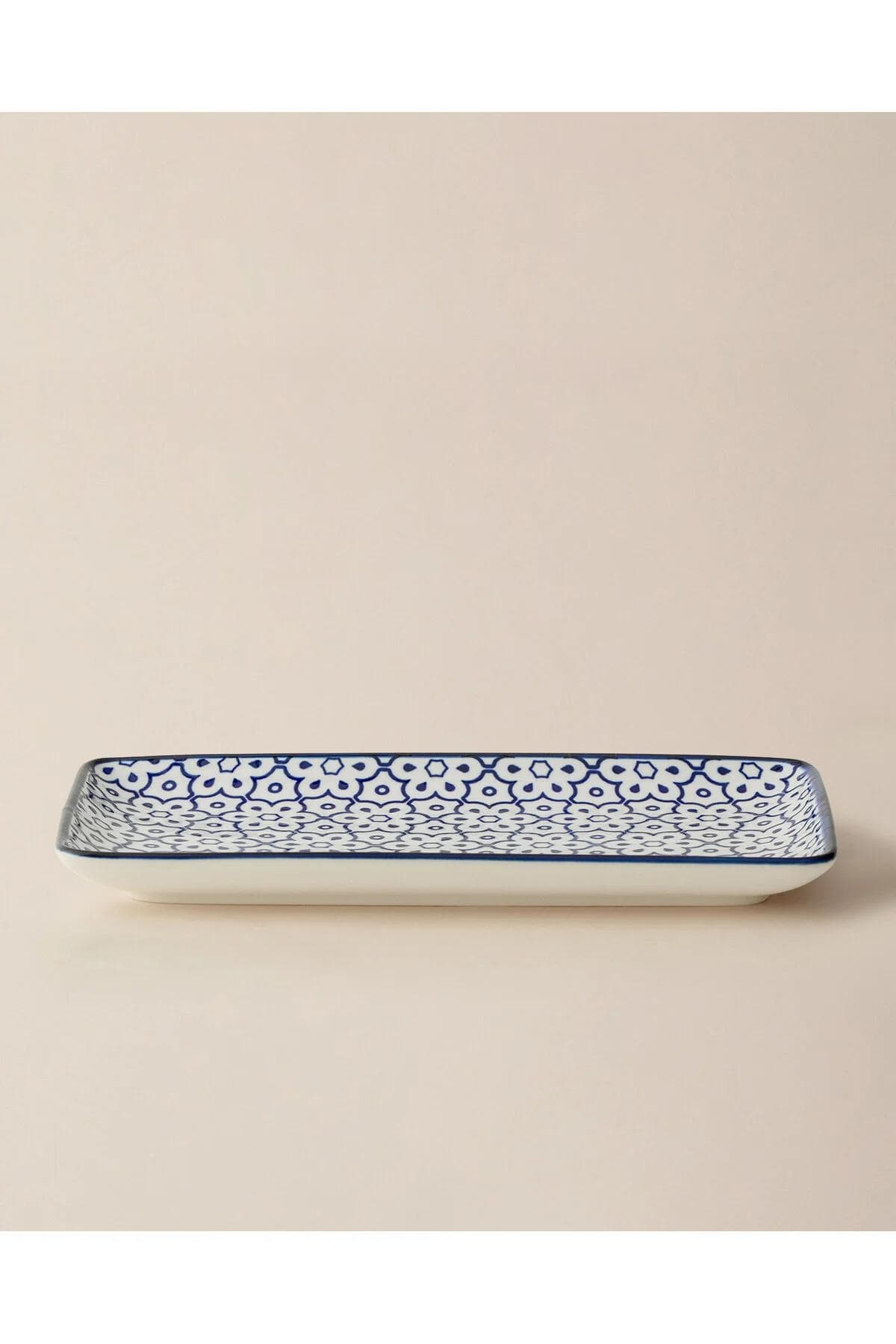 بشقاب سرو مستطیل Madame Coco مدل Reve Bleu Lucida Bone China
