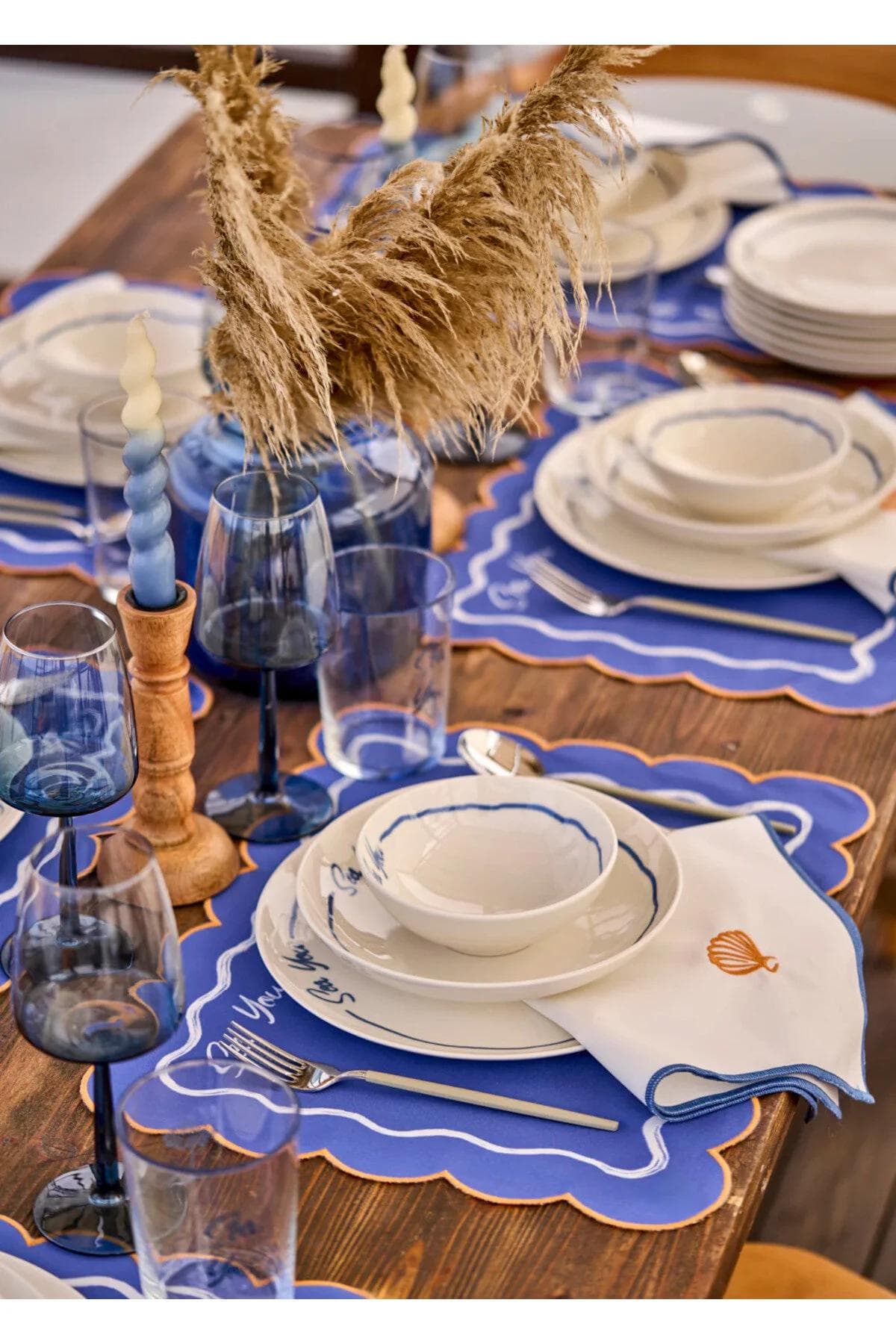 سرویس غذاخوری ۶ نفره Bella Maison مدل Marine پرسلن - آبی