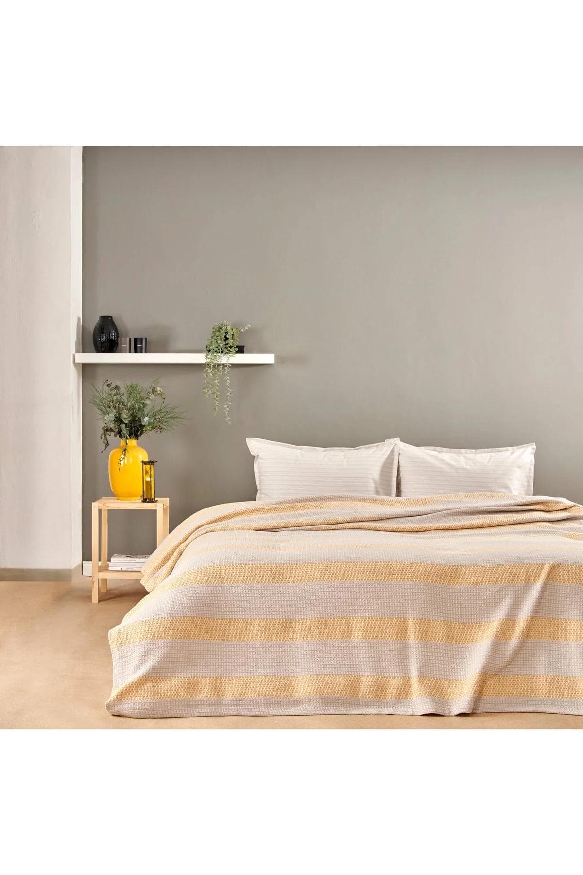 روتختی یک نفره Taç مدل Motto Softly Set پنبهای - زرد