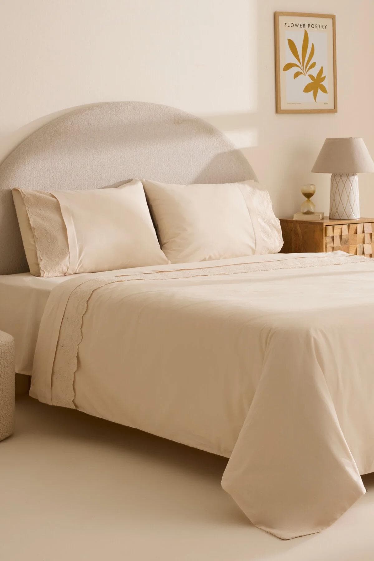 سرویس روتختی دو نفره Karaca Home مدل Avellina پنبه - بژ