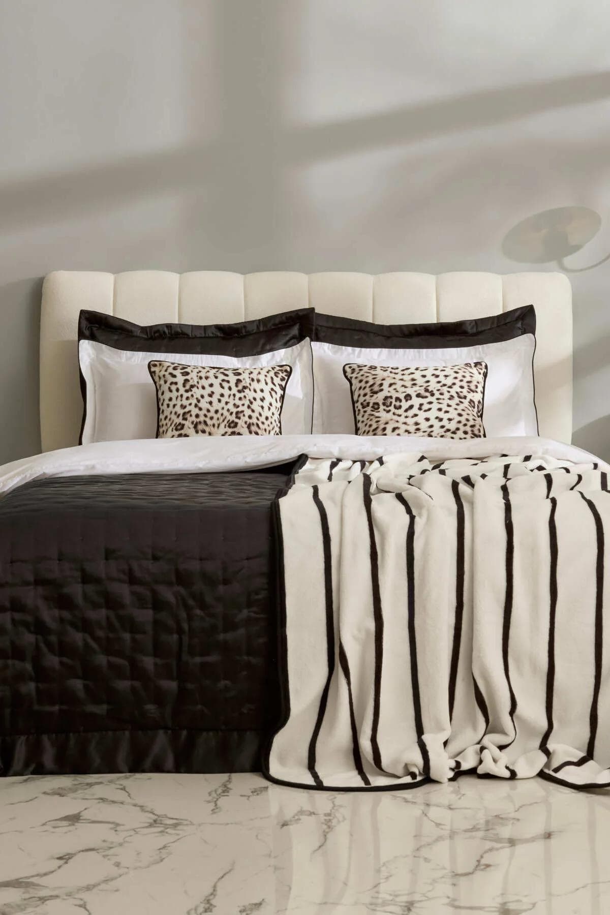 سرویس روتختی دو نفره Karaca Home مدل Feline Winter Set پلیاستر - مشکی