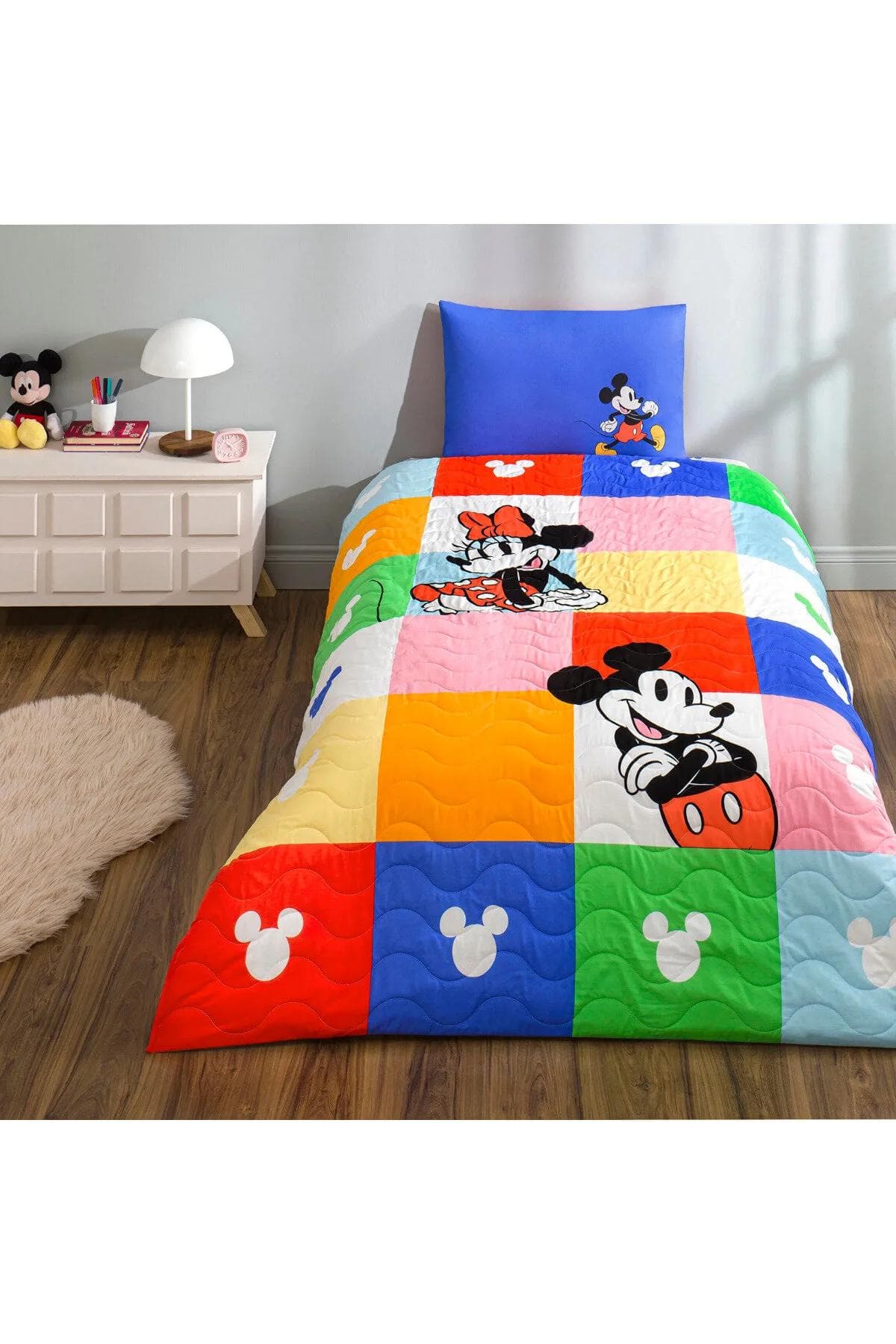 سرویس روتختی یک نفره Taç مدل Disney Minnie Mickey پنبه - چندرنگ