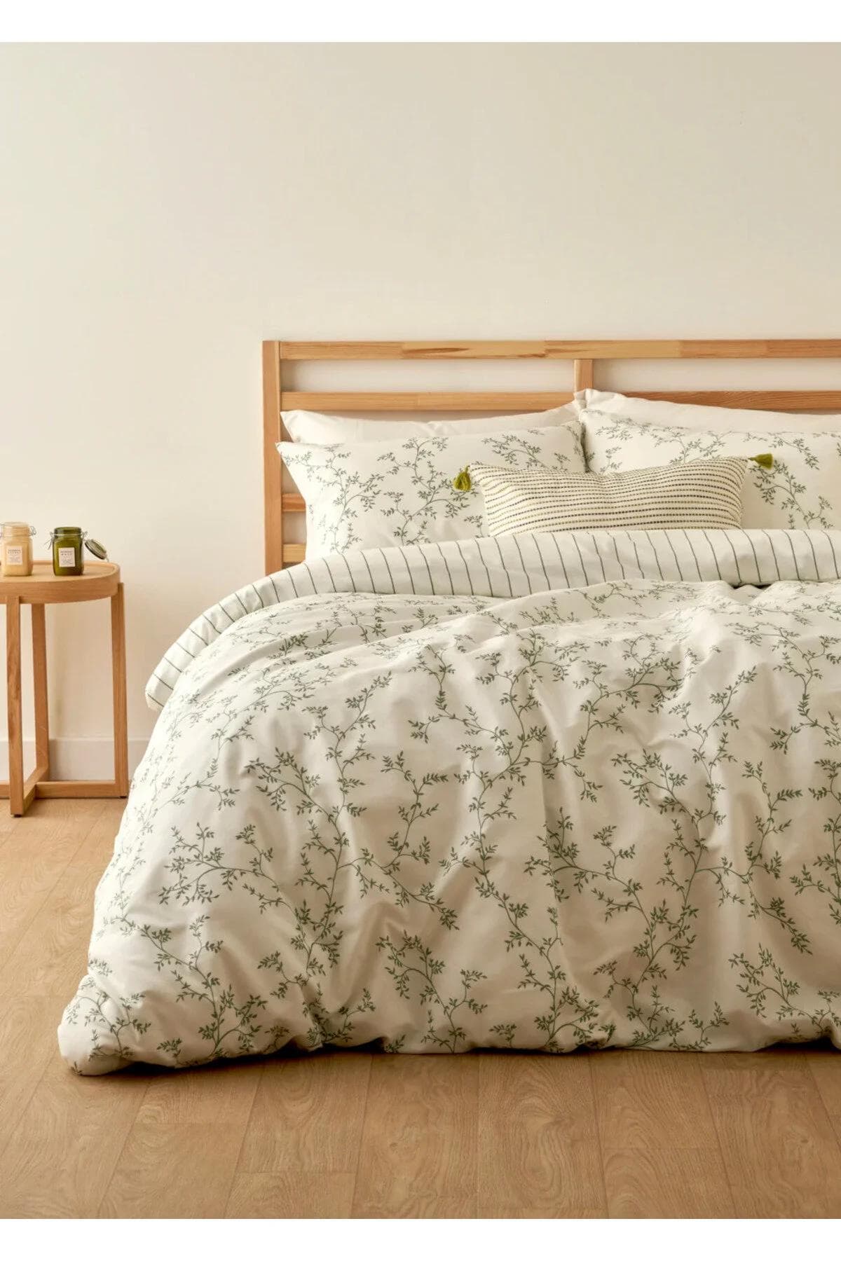 سرویس روتختی یک نفره Bella Maison مدل Lauren پنبه پلیاستر - سبز