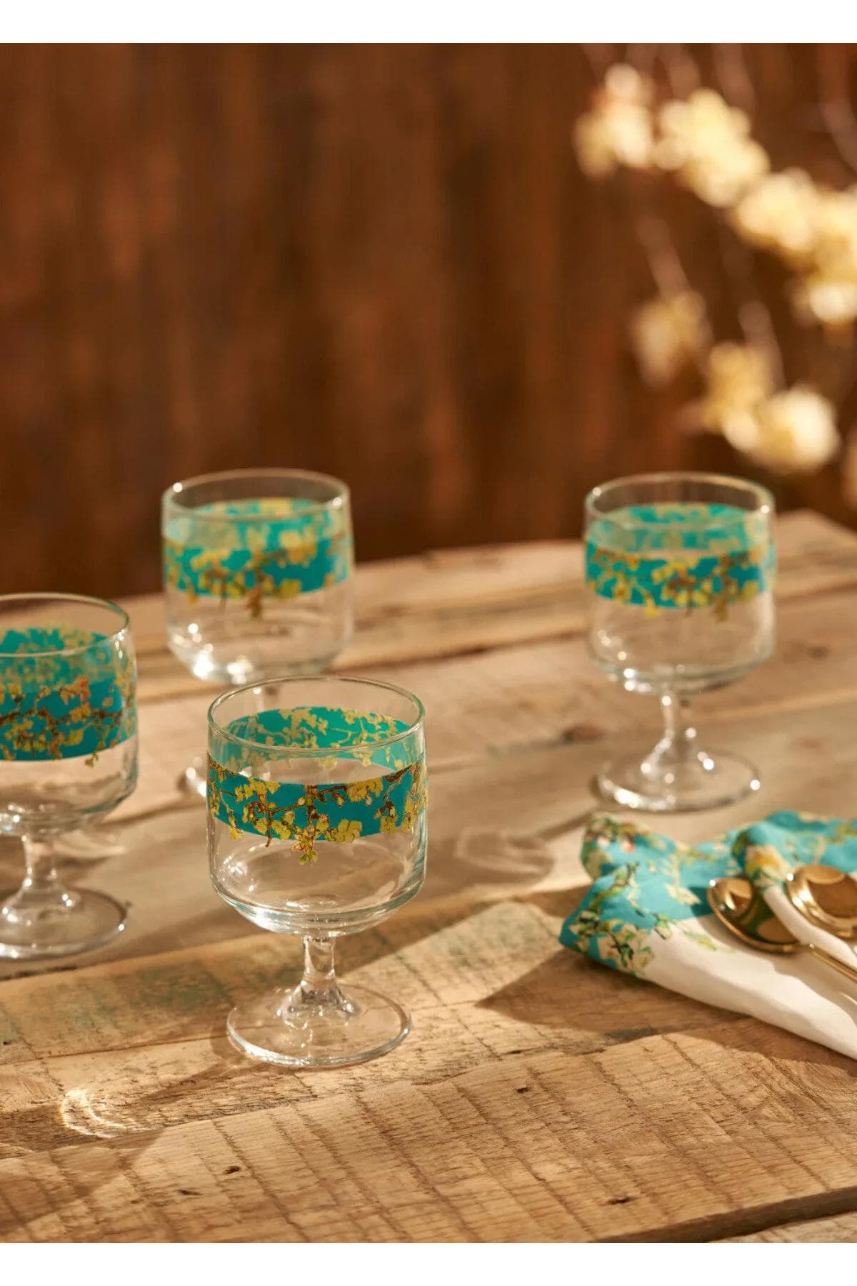 فنجان Bella Maison مدل Van Gogh Almond Blossom Cup شیشهای - فیروزهای
