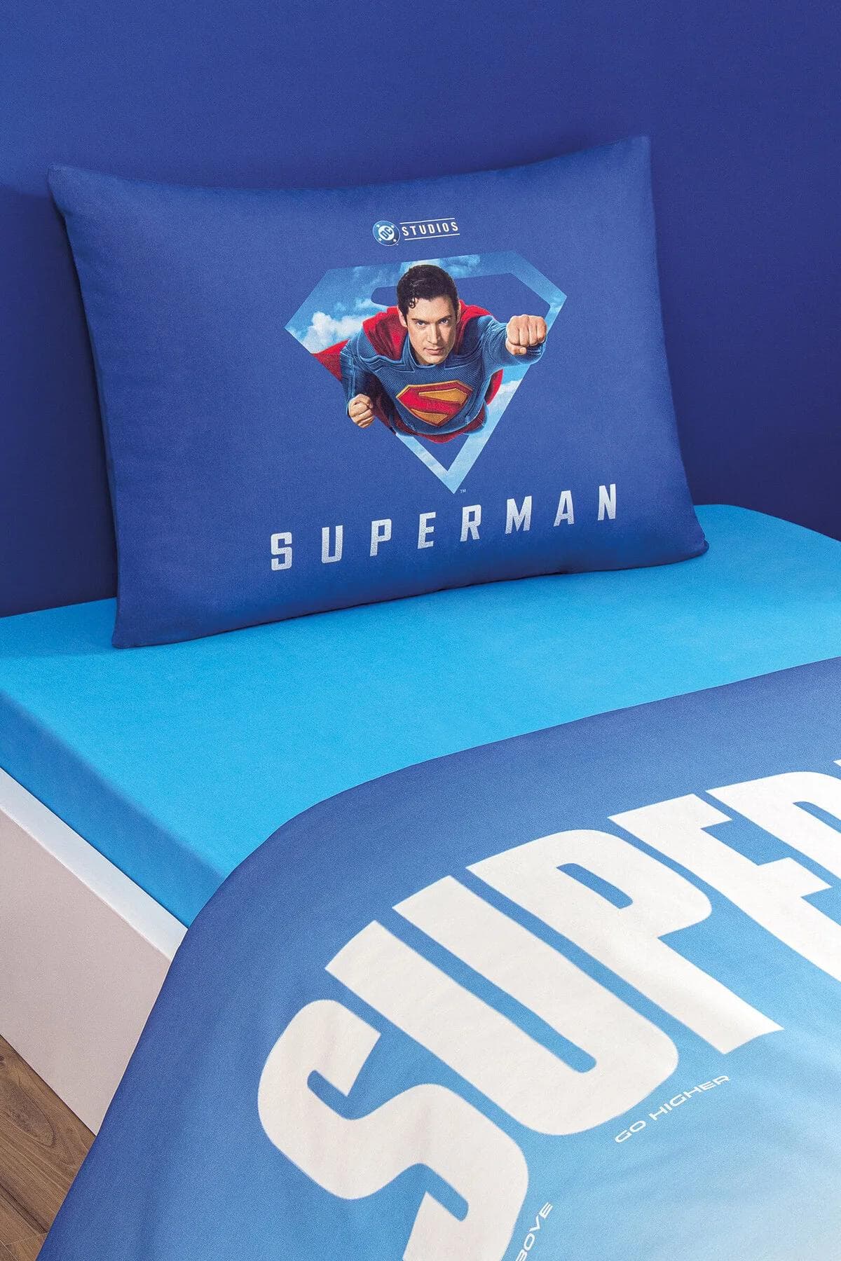 سرویس روتختی یک نفره Özdilek مدل Superman Genesis پنبهای - آبی