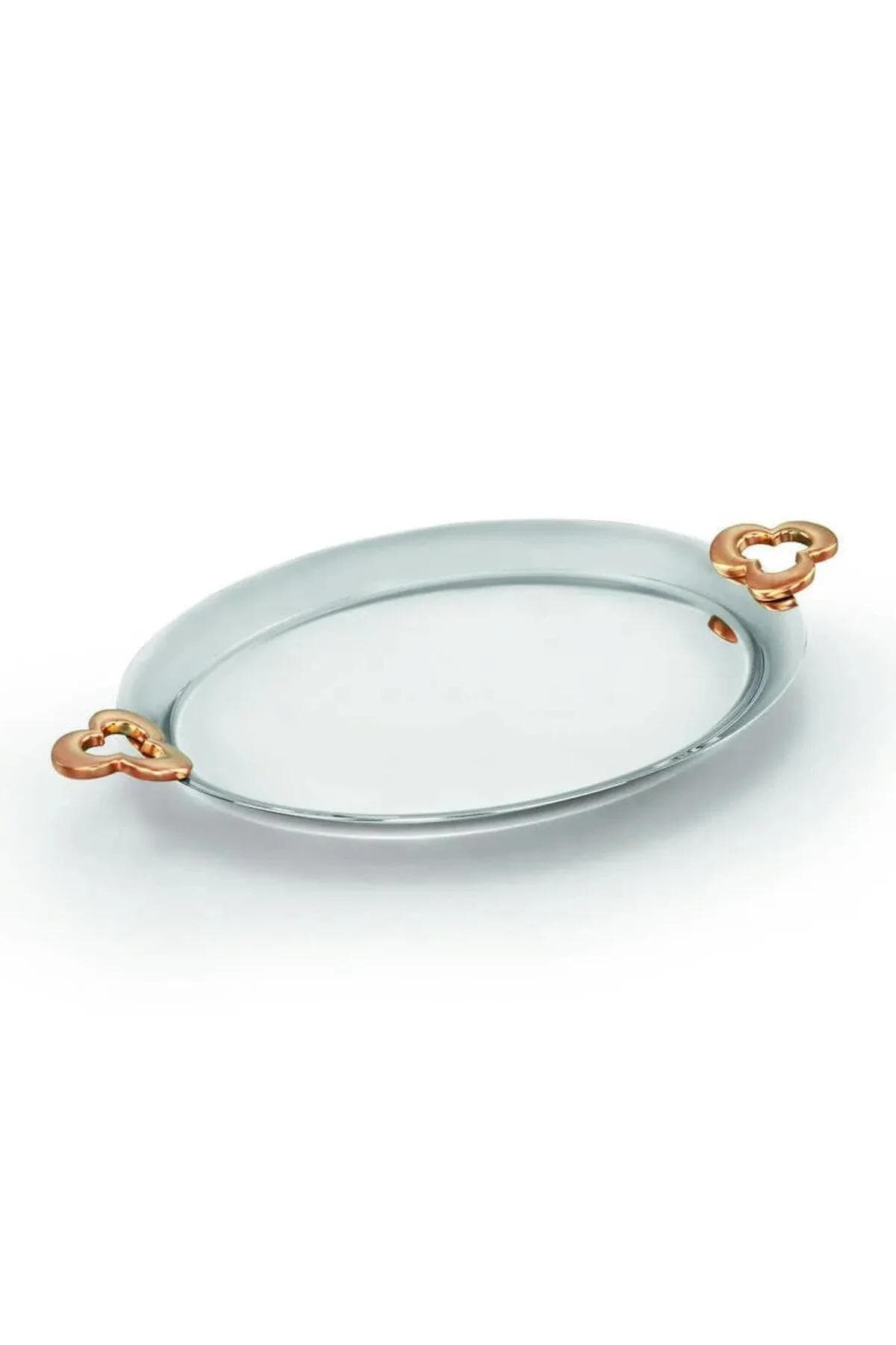 سینی پذیرایی KORKMAZ مدل Çintemani Rosa Gold A1781-2 - طوسی