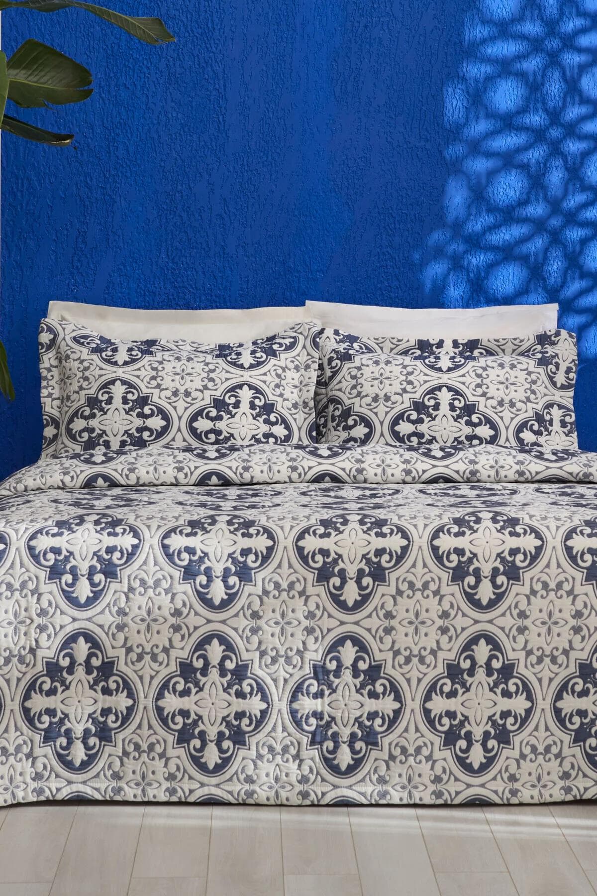 روتختی دو نفره Karaca Home مدل Bluva پلیاستر - آبی