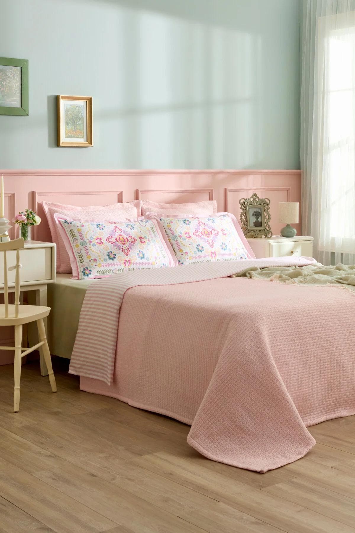 سرویس روتختی دو نفره Karaca Home مدل Solena پنبه و پلیاستر - چندرنگ